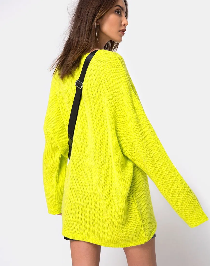 Ajie Oversize Jumper in Lime