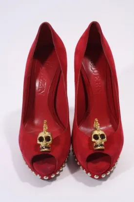 ALEXANDER MCQUEEN Suede Skull Heels