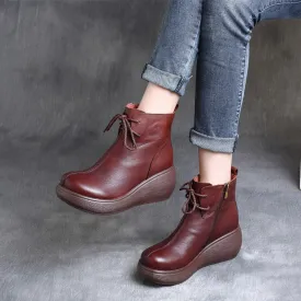 Autumn Winter Retro Platform Wedge Women Boots |Gift Shoes