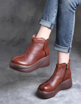 Autumn Winter Waterproof Retro Platform Boots