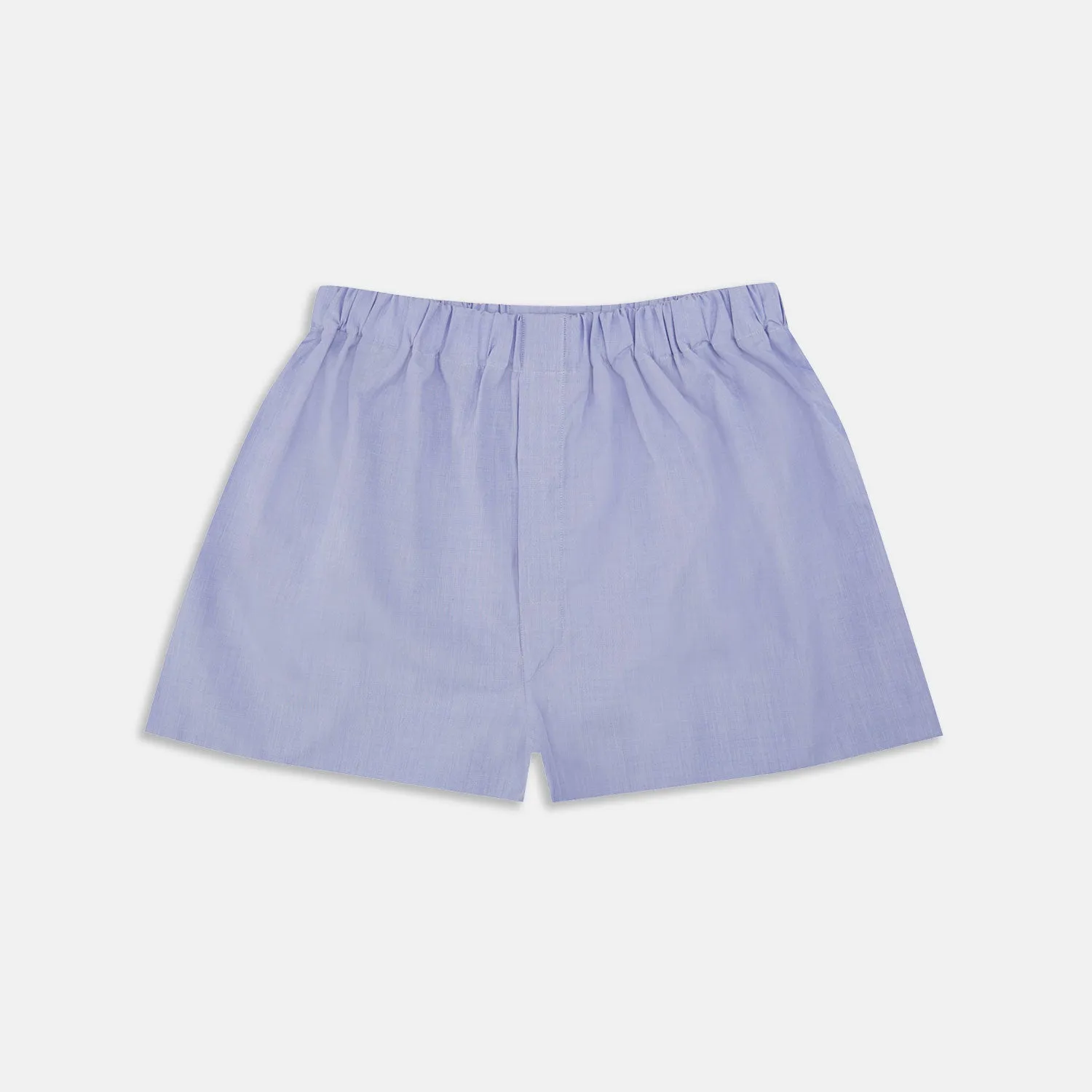 Blue End-On-End Cotton Boxer Shorts