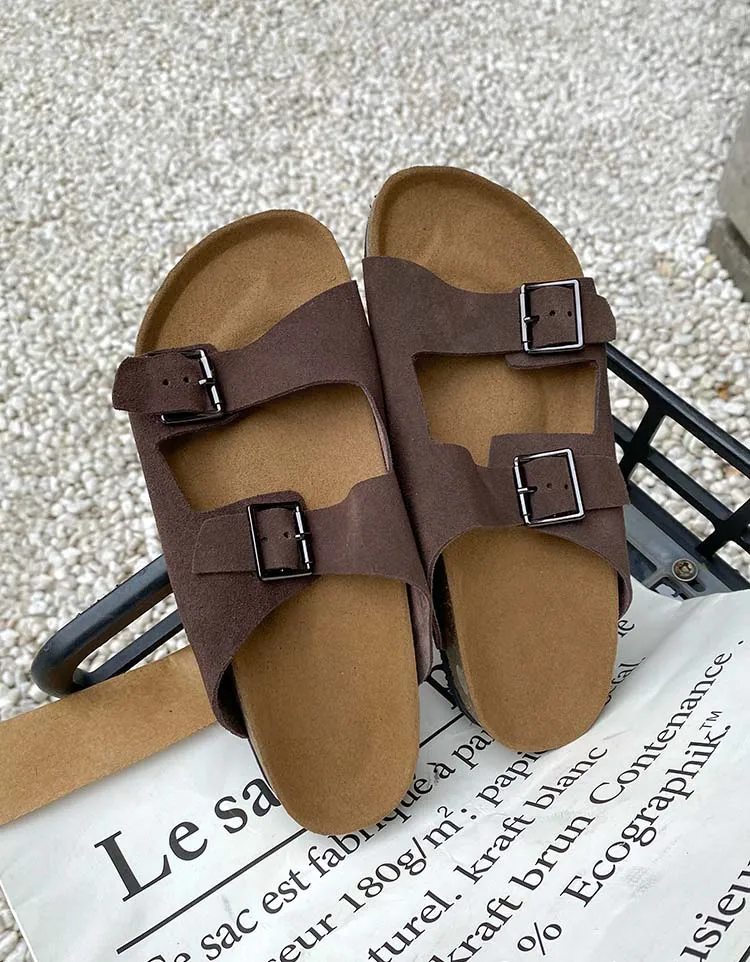 Comfortable Soft Thick Sole Double Buckles Slippers