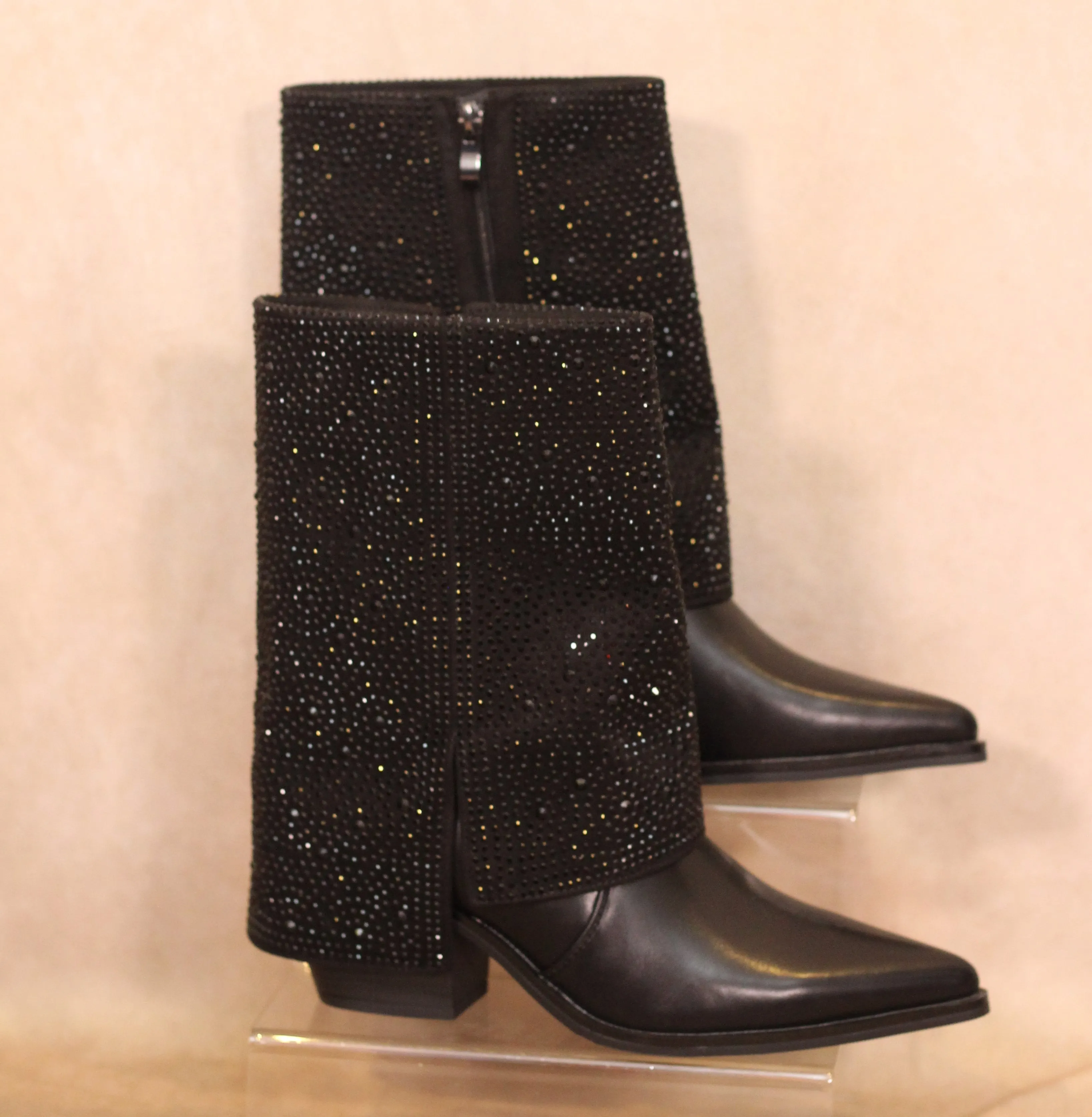 Diamanté  sparkle  boots Mid-Calf