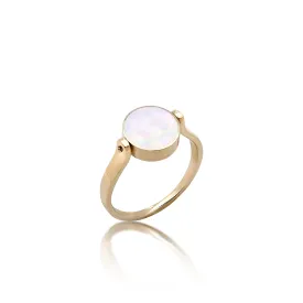 Eclipse Flipside Black Coral & Mother of Pearl Ring in Gold - 9mm