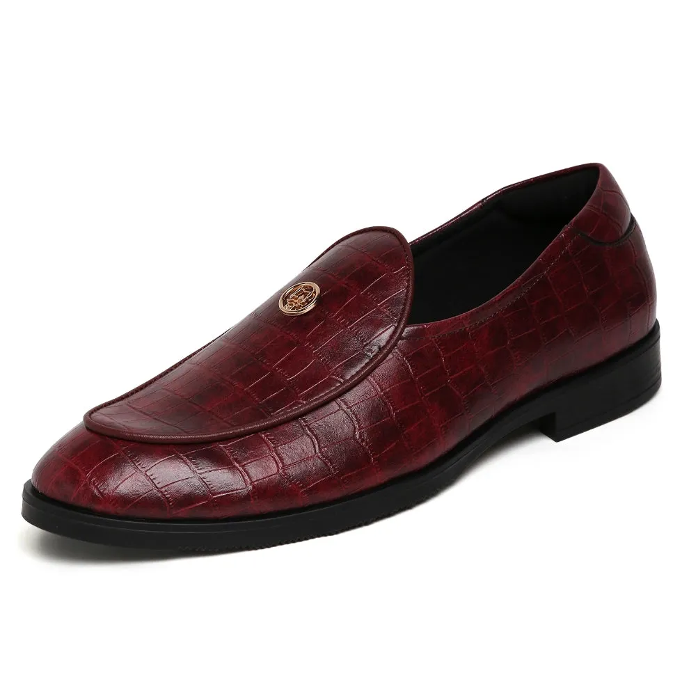 Elliot- Cherry Red Croco Signature Slipons