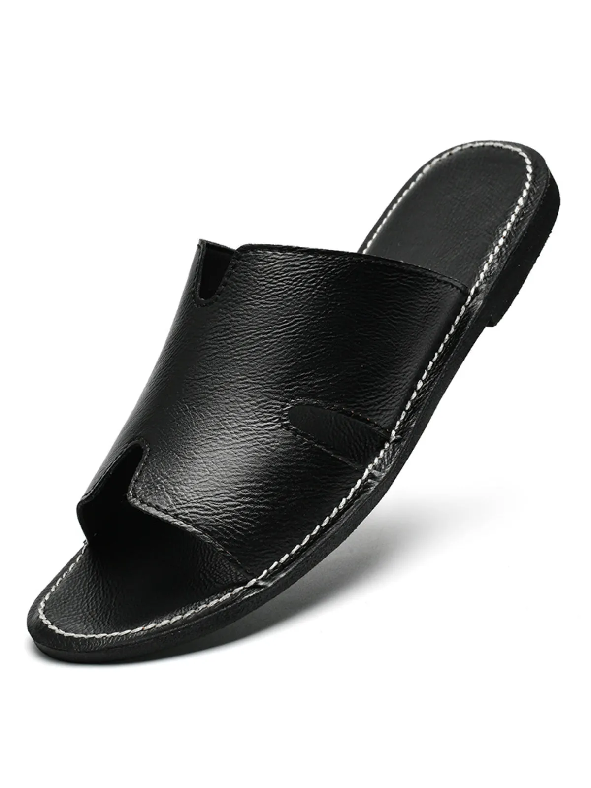 Fashion Genuine Leather Slip-On Sandals