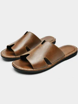 Fashion Genuine Leather Slip-On Sandals