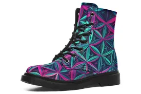 Flower Life Vibes Combat Boots