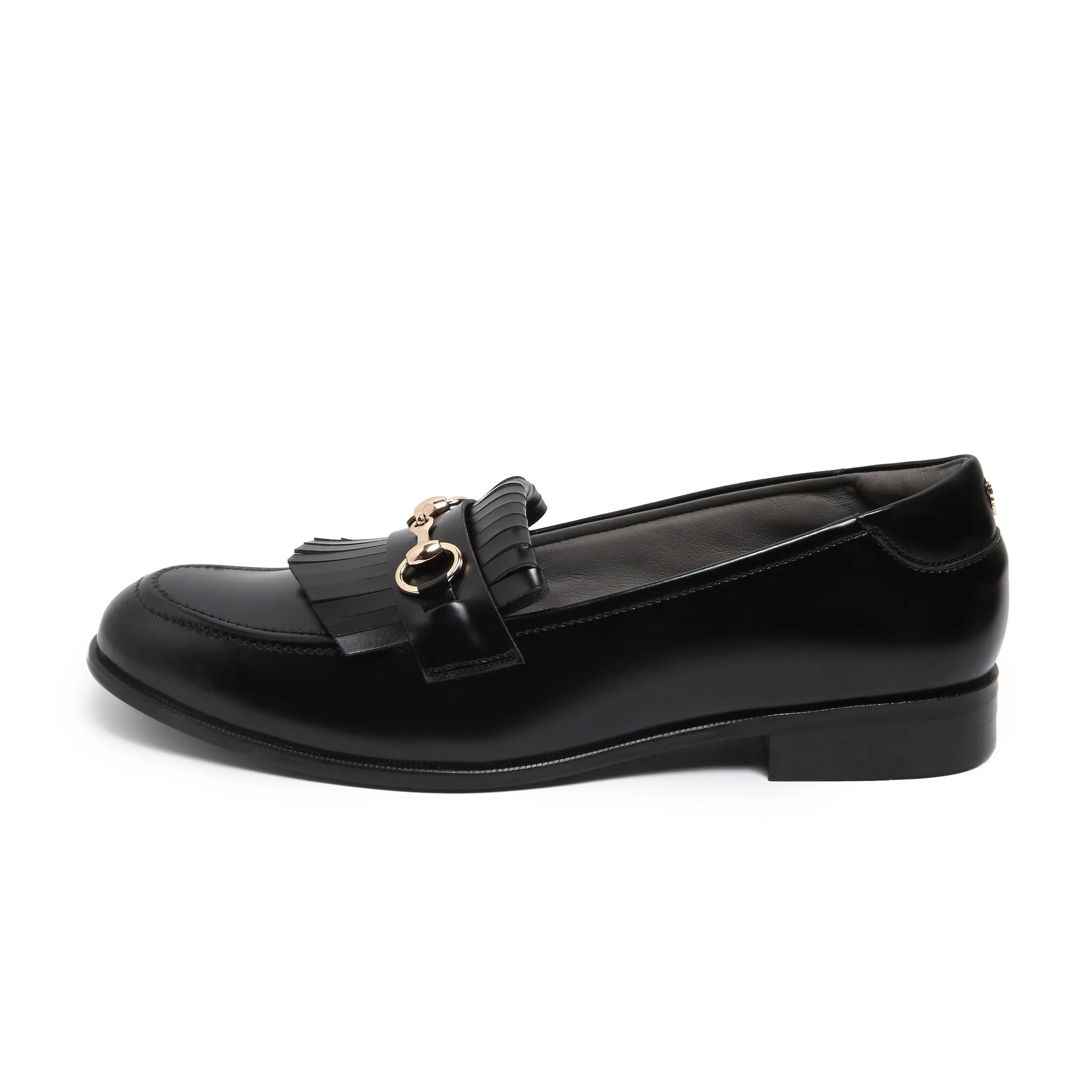 GUSTOSO BLACK | HORSEBIT FRINGE SLIP-ON