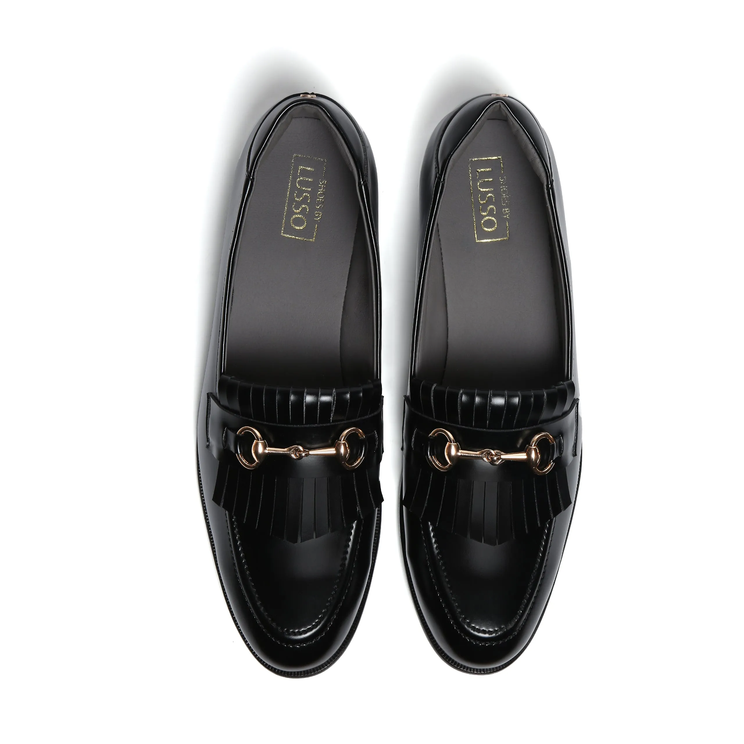 GUSTOSO BLACK | HORSEBIT FRINGE SLIP-ON