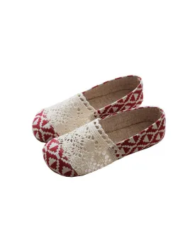 Handmade Comfortable Linen Women's shoes Flat