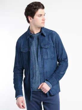 Island Blue Suede Overshirt