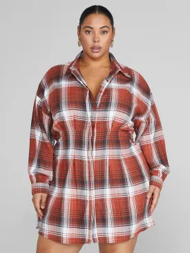 Jasmine Plaid Shirt Dress