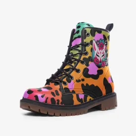 Kitsune Orange Leopard Women Boots