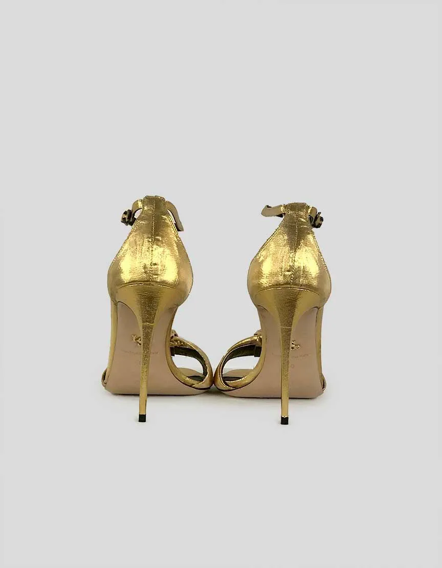 Le Silla Shimmer Gold Heels - 10 US | 40 IT