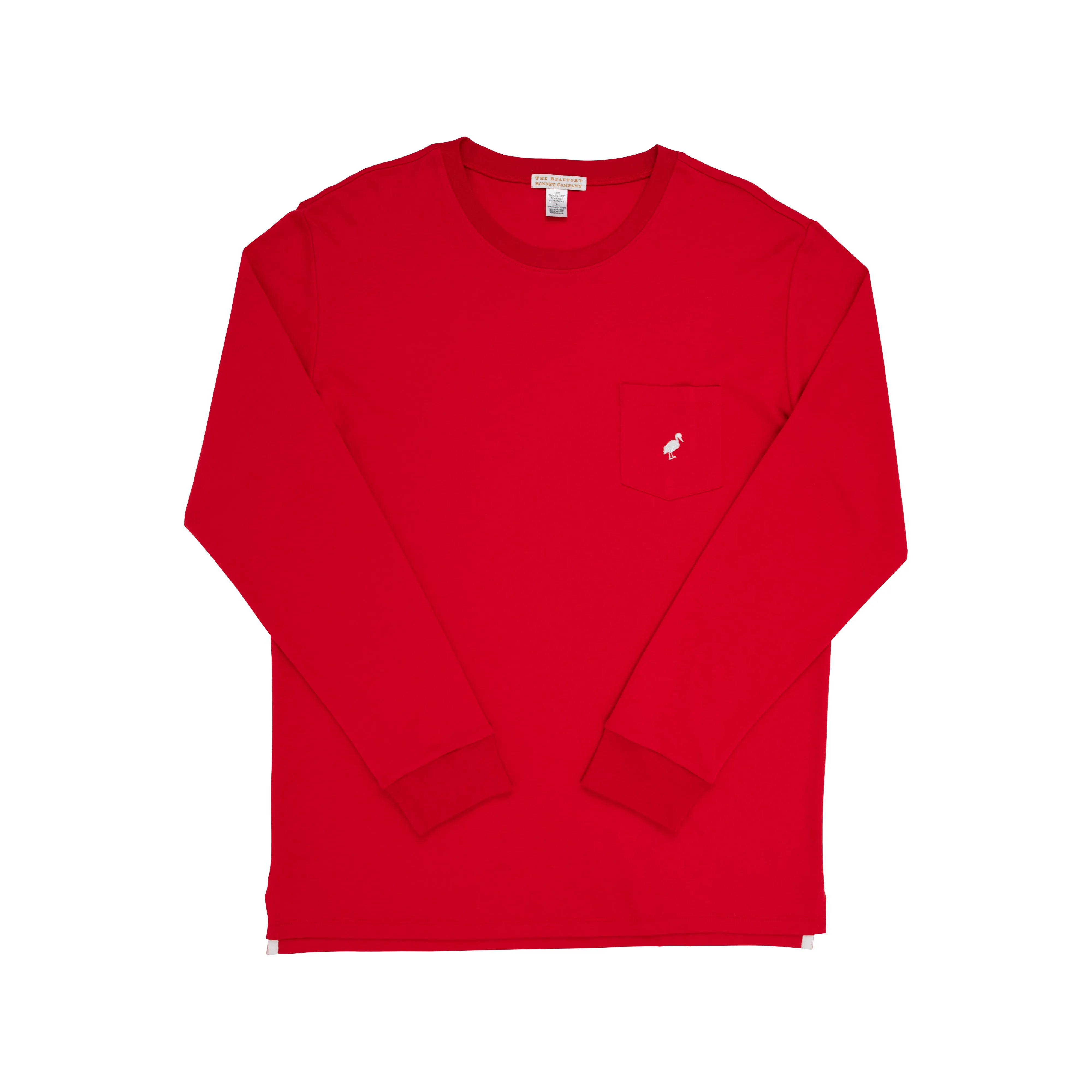 Long Sleeve Carter Crewneck (Men's) - Richmond Red with Worth Avenue White Stork