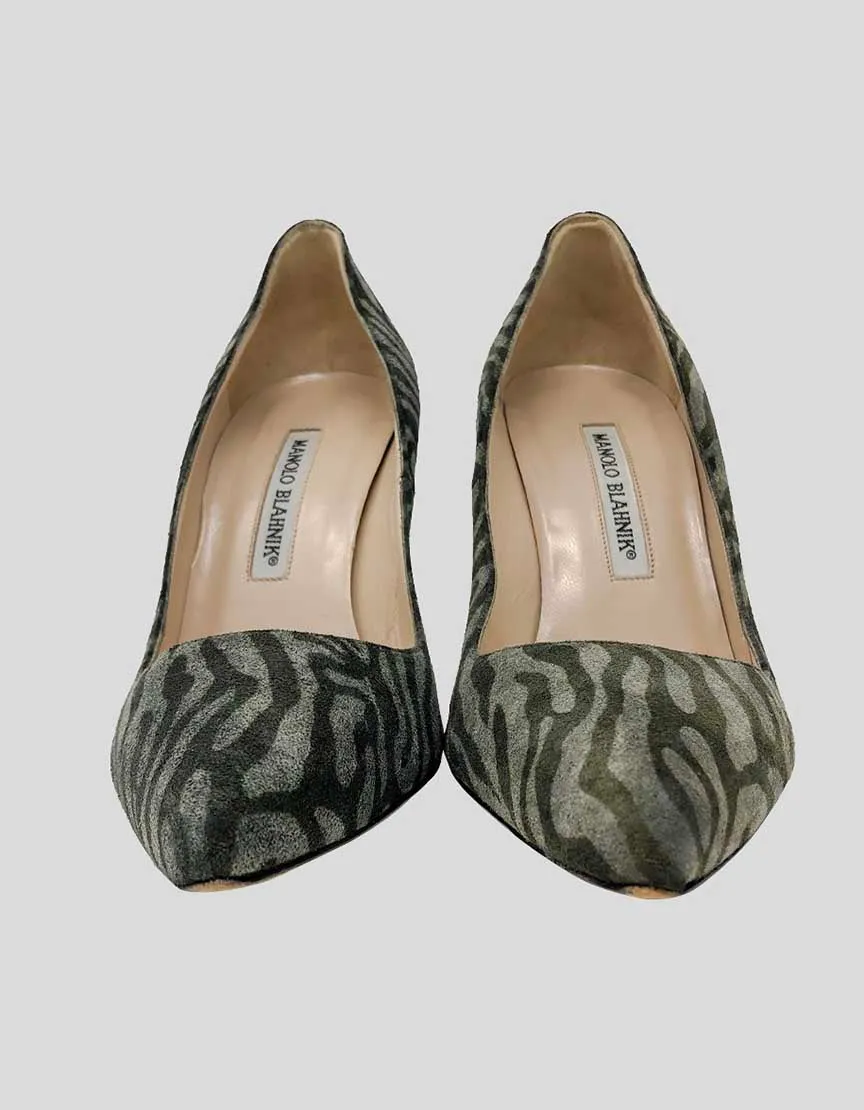 MANOLO BLAHNIK Suede Printed Pumps - 36.5 IT | 6.5 US