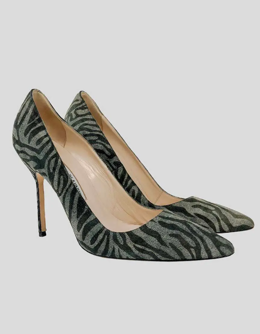 MANOLO BLAHNIK Suede Printed Pumps - 36.5 IT | 6.5 US