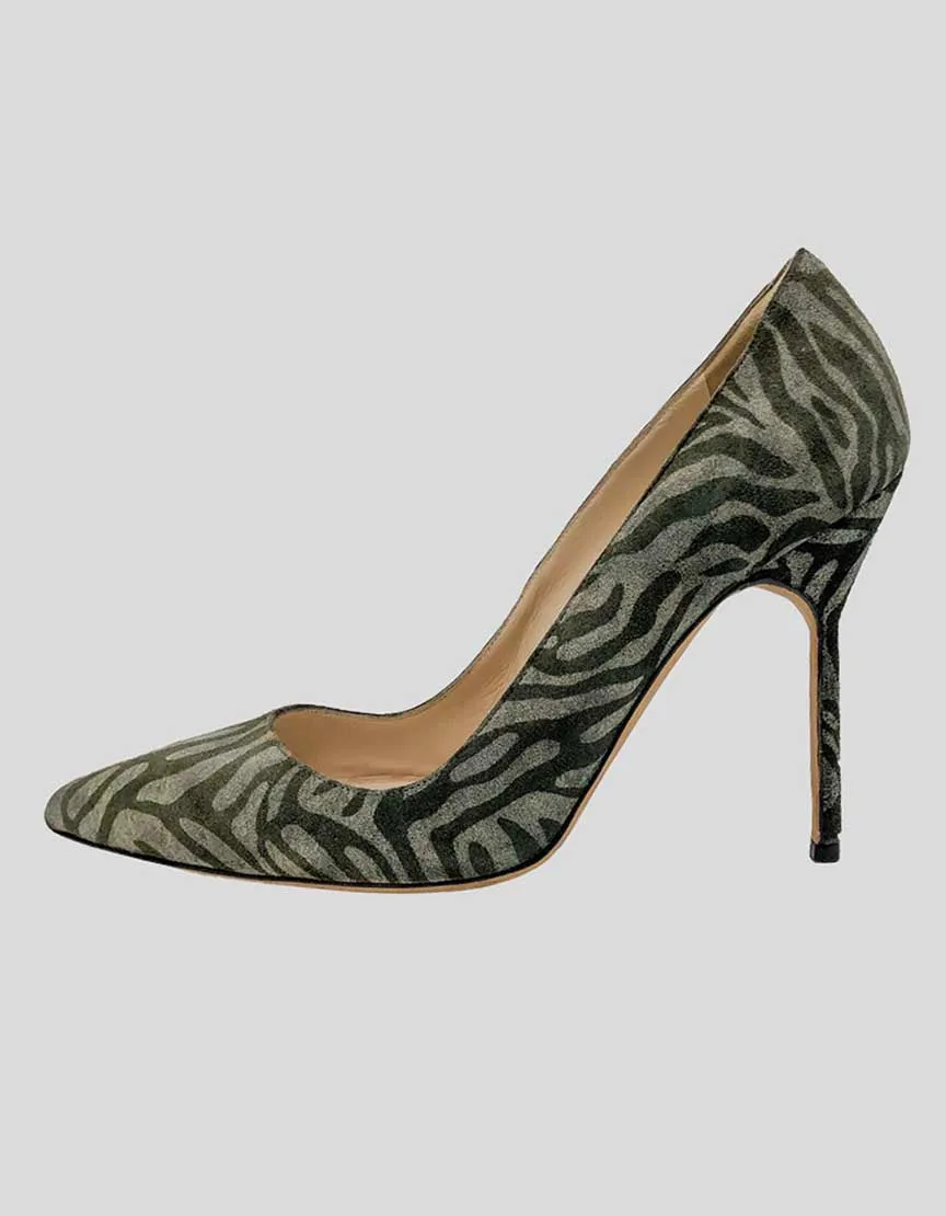 MANOLO BLAHNIK Suede Printed Pumps - 36.5 IT | 6.5 US