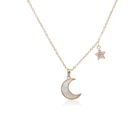 Moon & Star Mother of Pearl Necklace