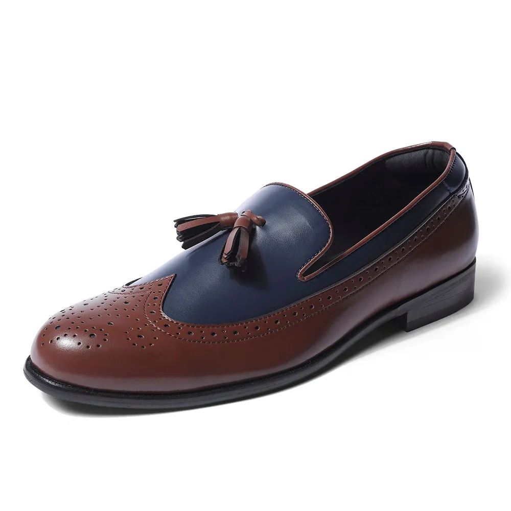 Moreno - Blue Tan Tassel Loafers