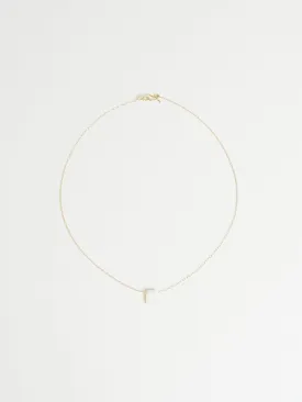 Mother of Pearl Chiclet Necklace on 18k Yellow Gold