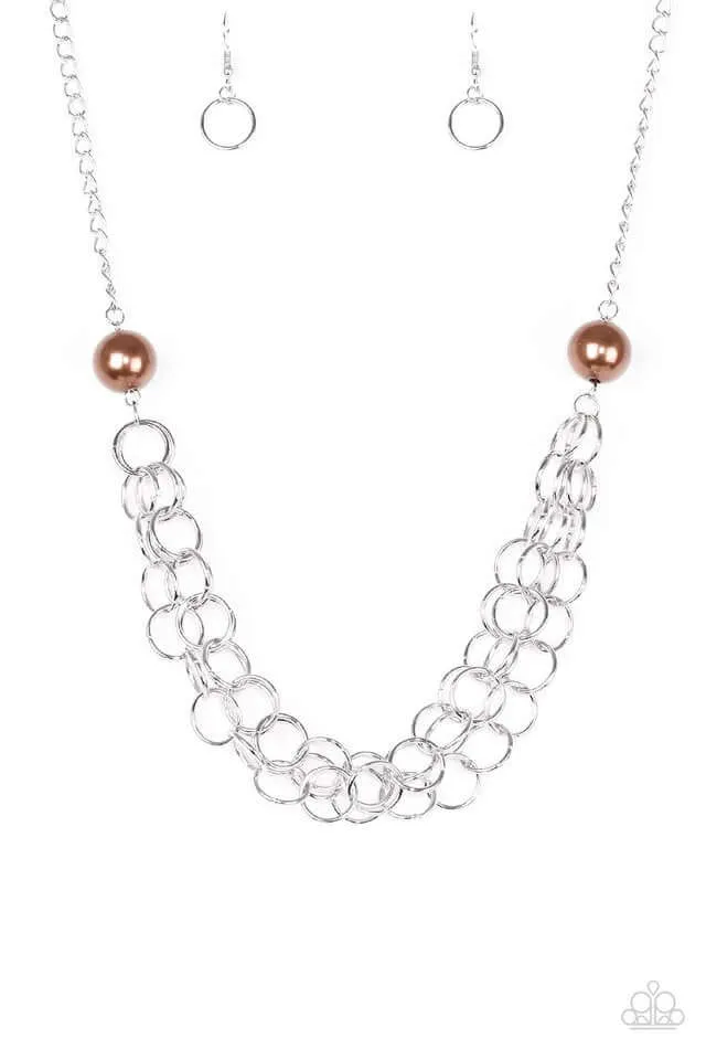 Paparazzi Accessories  - Daring Diva #N312  Box 4 - Brown Necklace