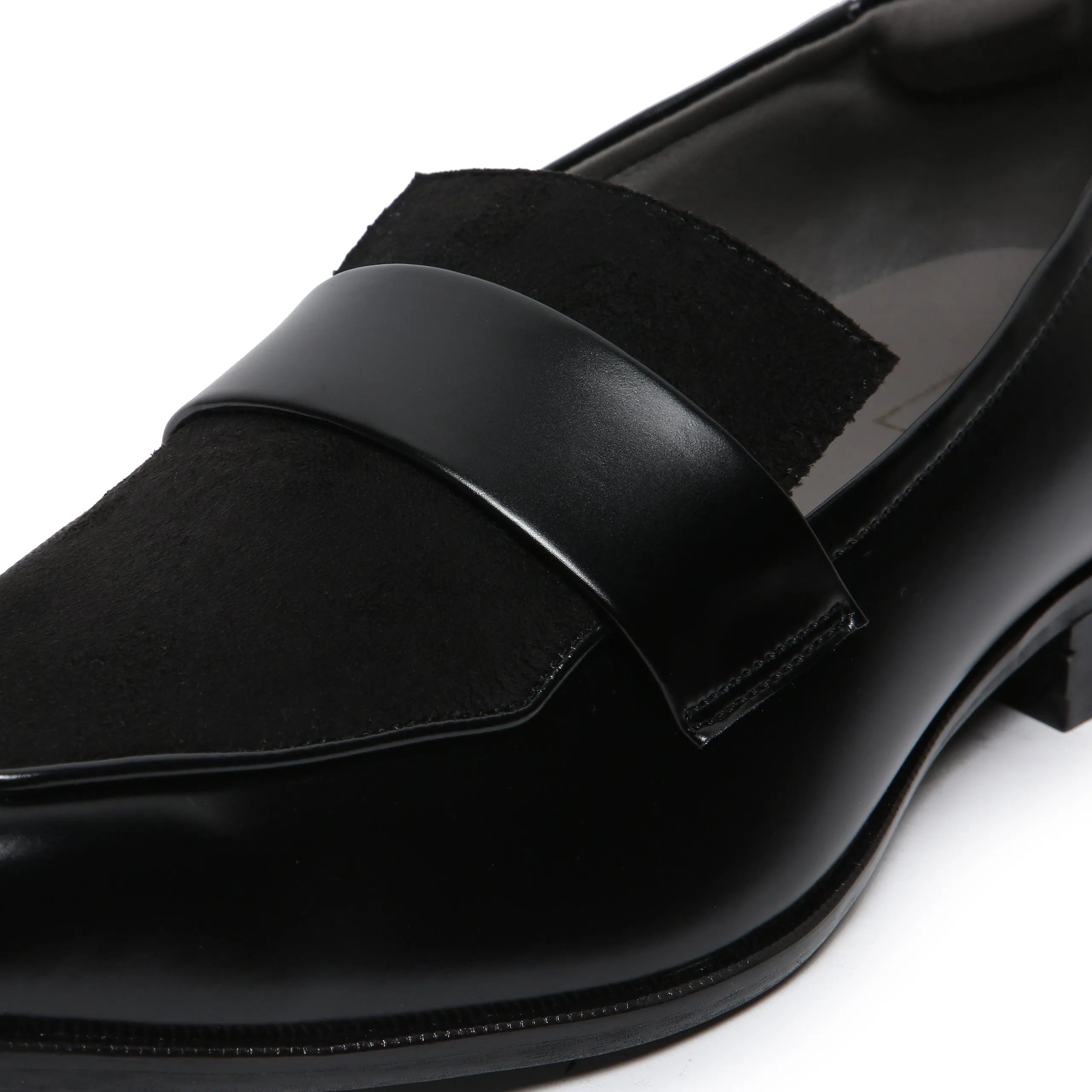 RABONE - BLACK SQUARE TOE SLIP-ON