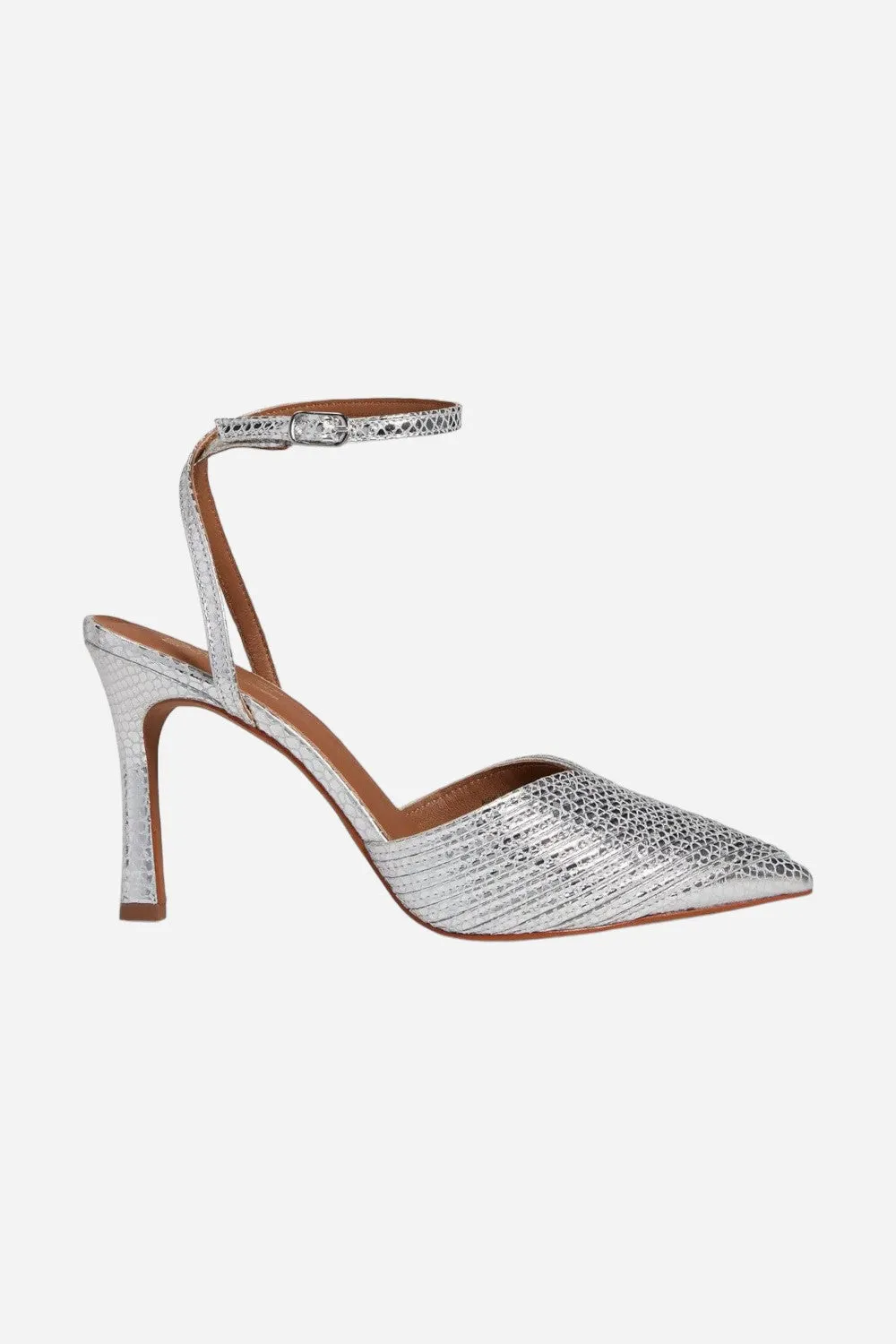 Seychelles On To The Next Heels in Silver Metallic Leather