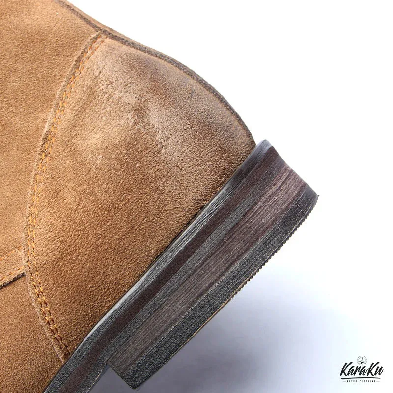 Side-Zip Cow Suede Desert Work Boots