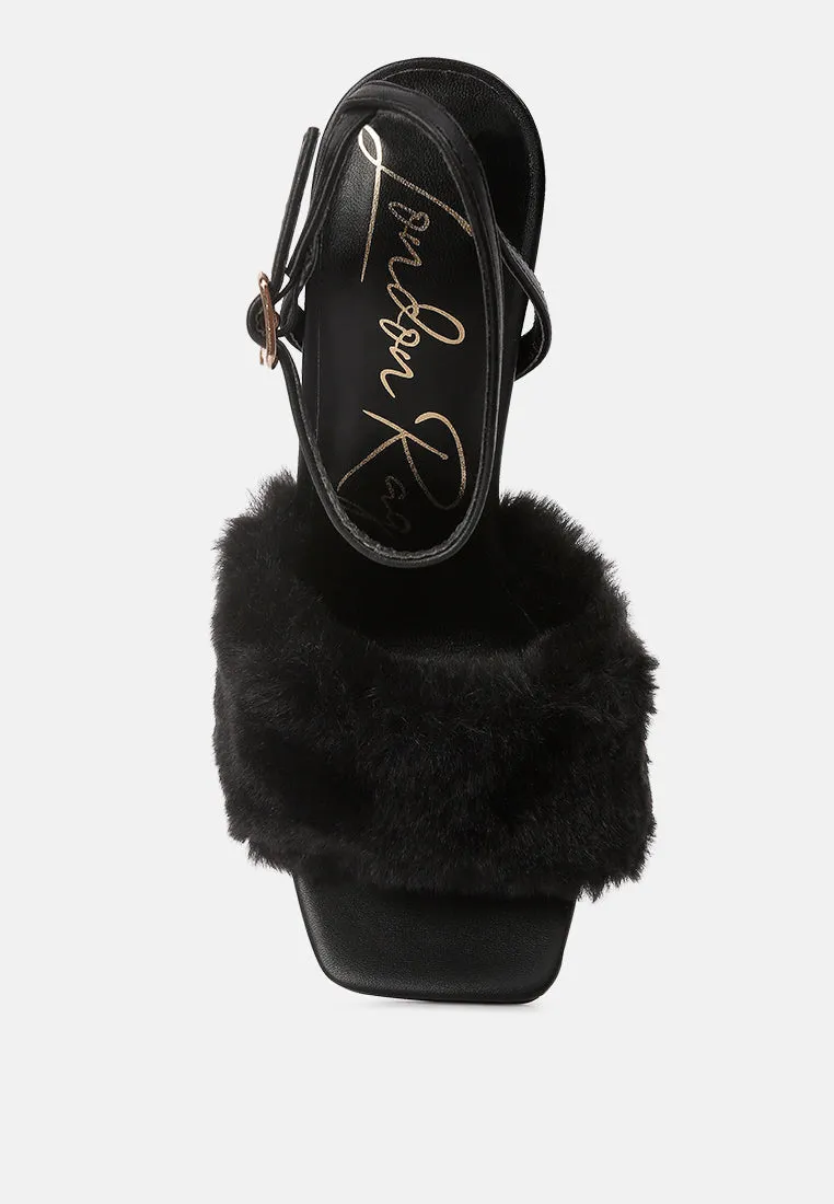 Tarantino Faux Fur Stiletto Sandals