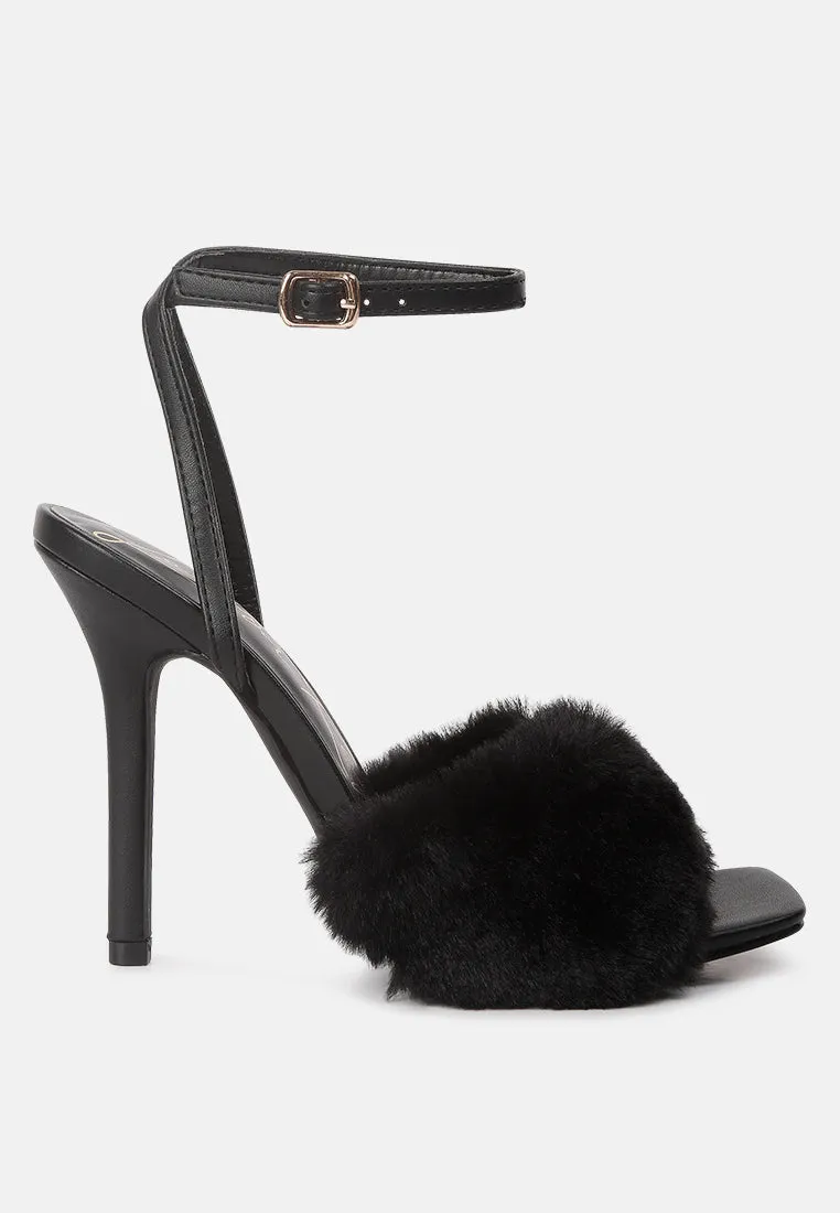 Tarantino Faux Fur Stiletto Sandals