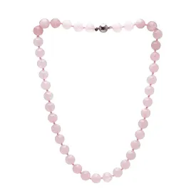 Women's Handmade Gemstone Beaded Necklace 10mm Rose Quartz