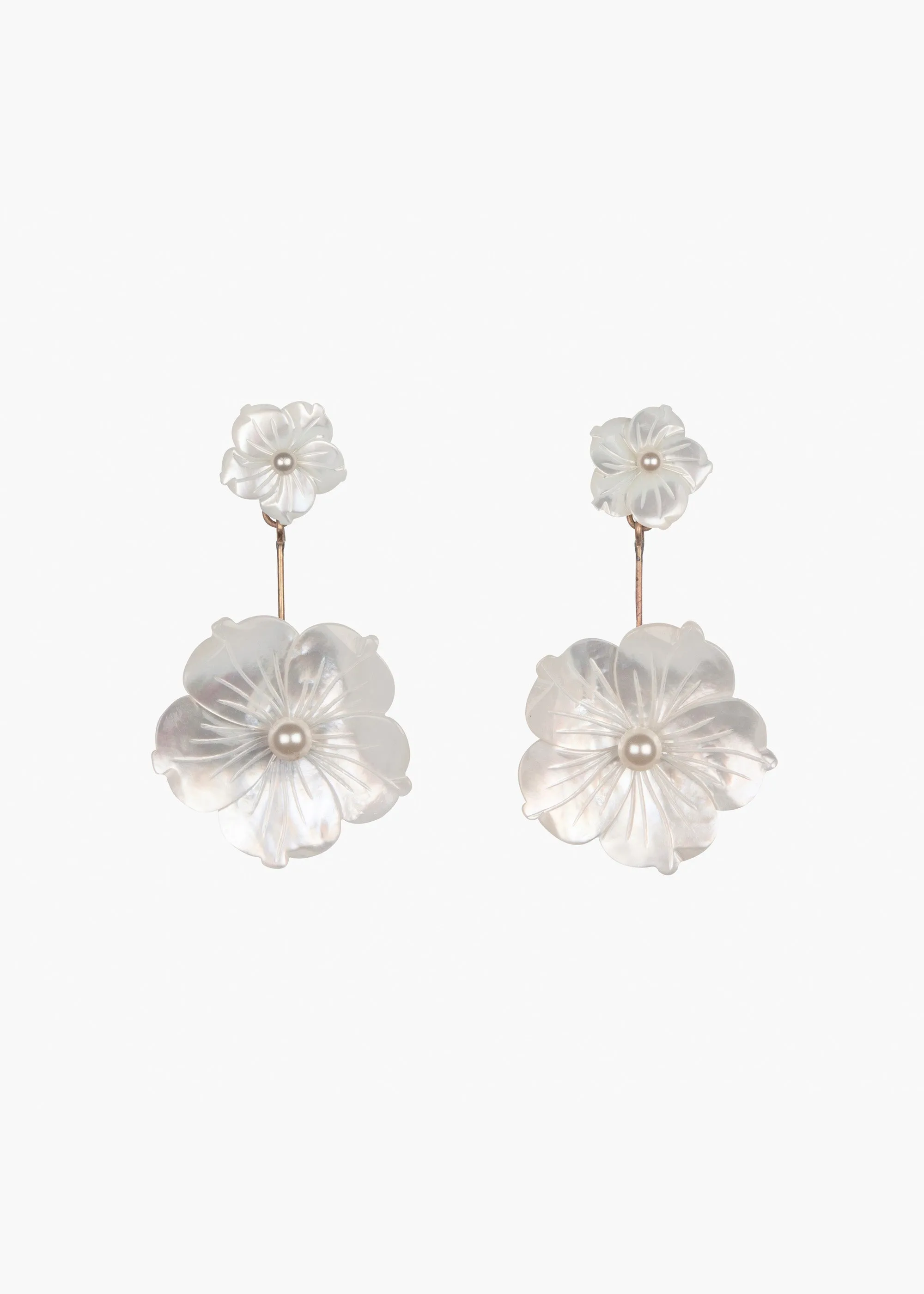 Zinnia Earrings -- Mother of Pearl